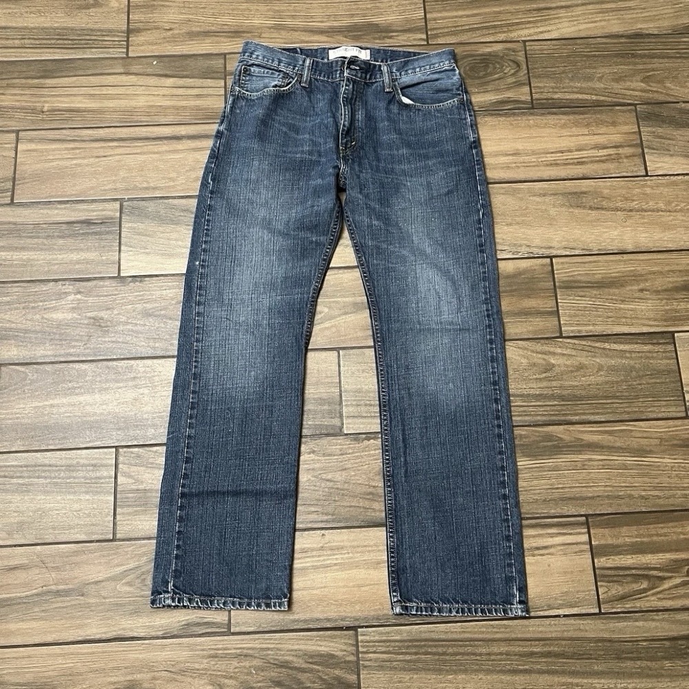 Levis 505 Mens Straight Leg Jeans Dark Wash Denim W33 L32 Size 33x32